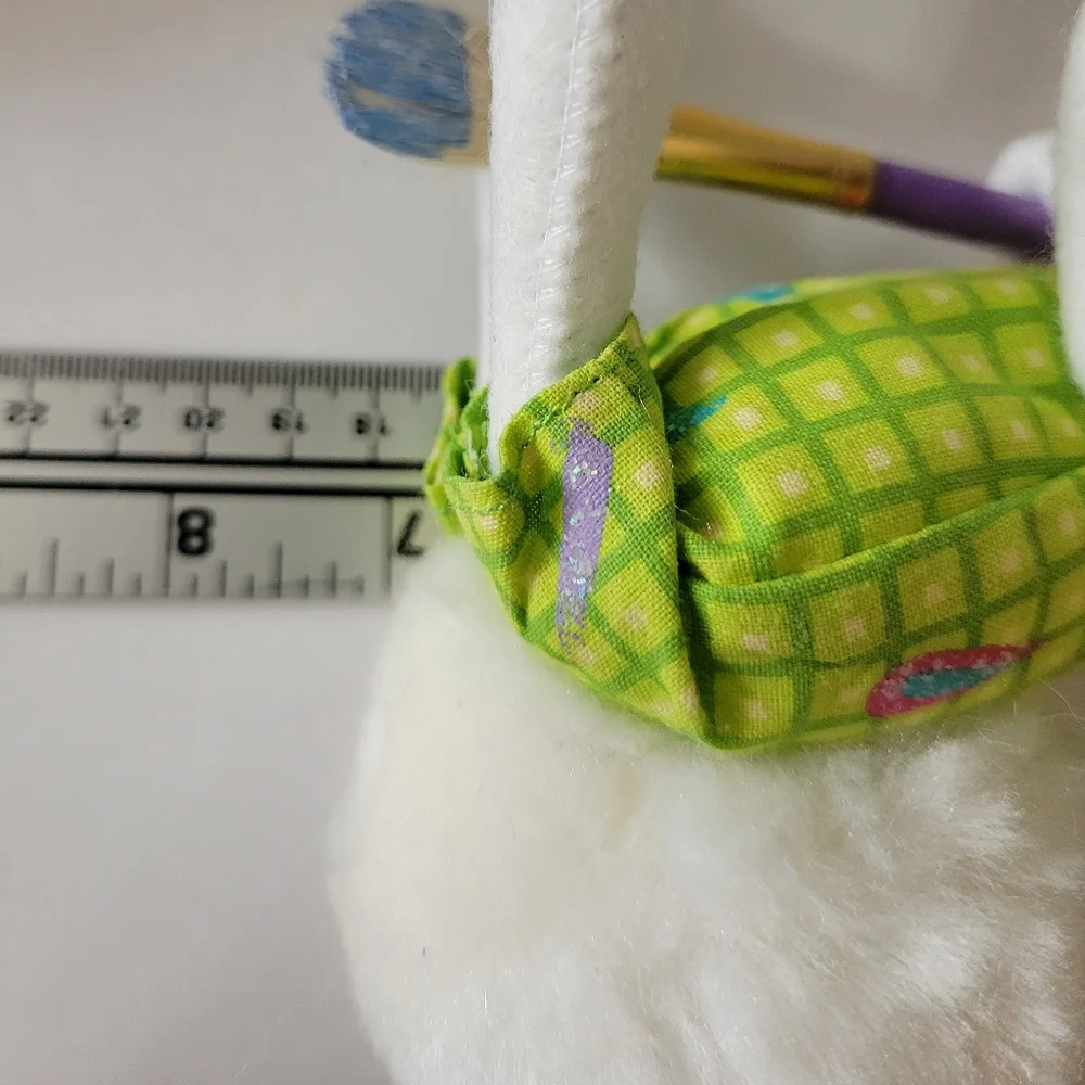 Annalee Easter Bunny With Paint Brush And Egg 2008 Green Lavender